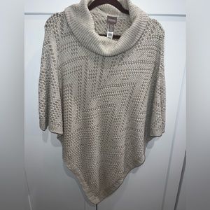 Chico’s Cream Knit Poncho S/M